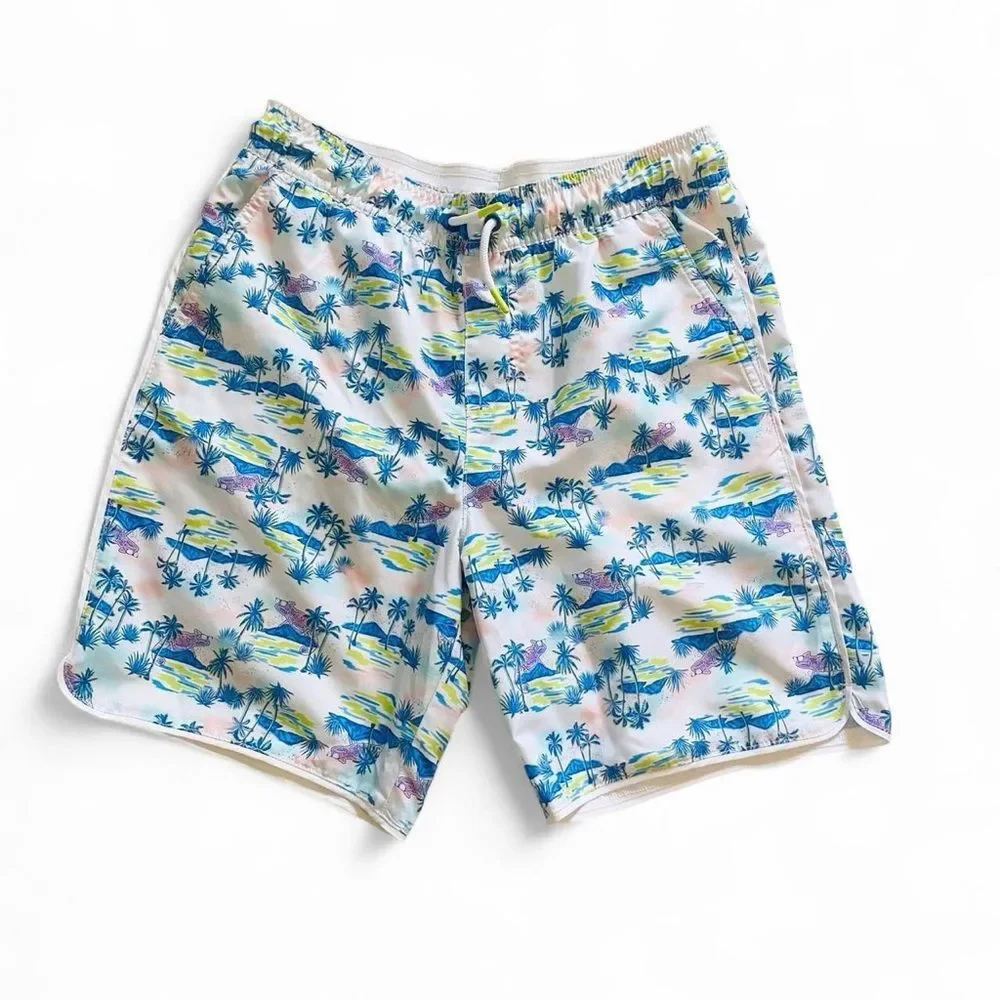 Cat & Jack Boys XL 14 Swim Trunks Lot 2 Tropical Palm Tie Dye Board Shorts